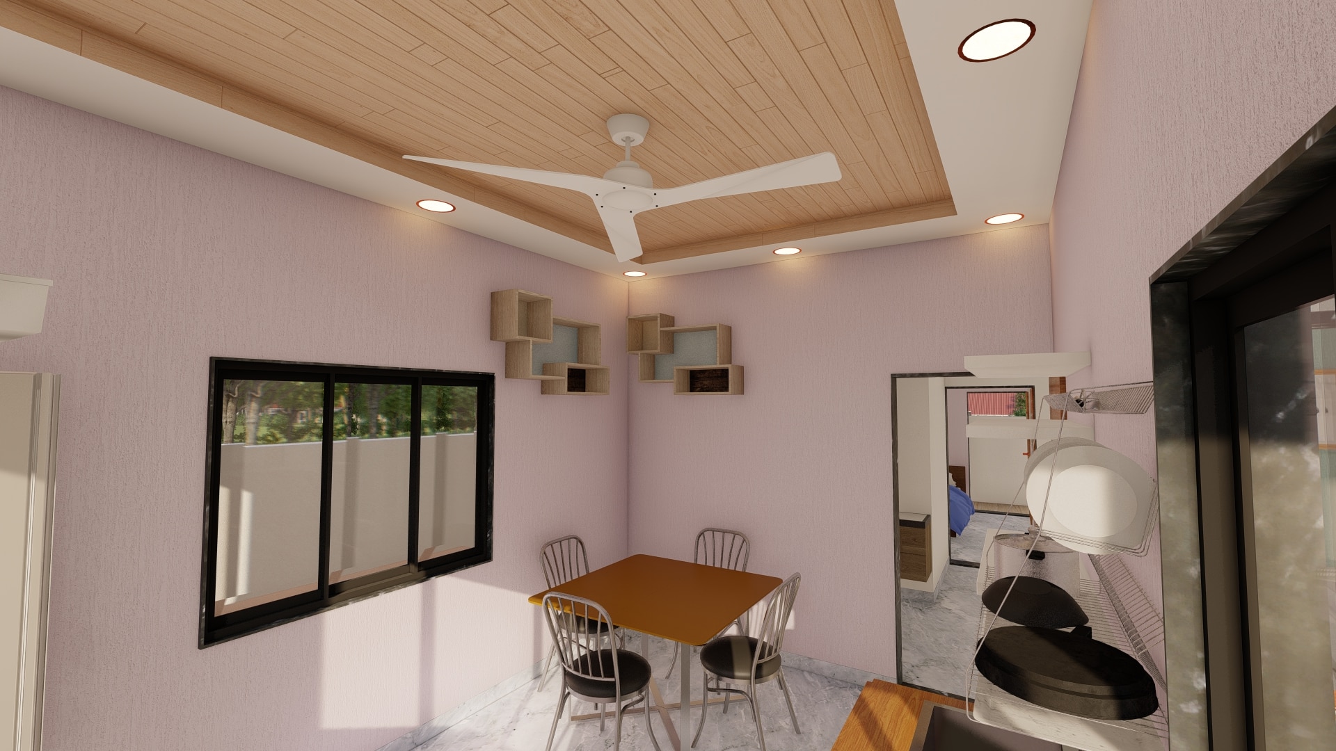 big kitchen with dining area modern bungalow house layout by urban terrace east facing 1500 ft