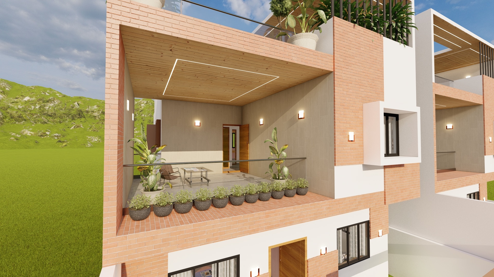 covered terrace deck new bungalow home design west facing 30x50 sq ft urban terrace