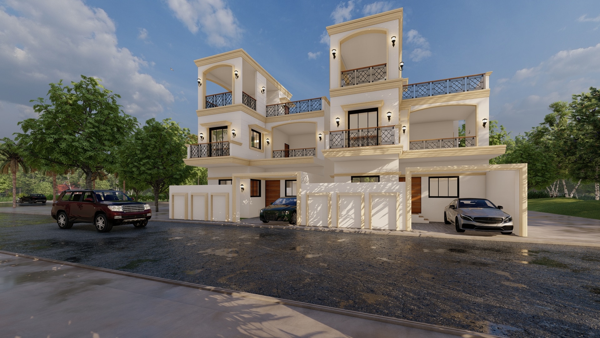 elevation of luxury bungalow home design urban terrace east facing 30x50 sq ft a