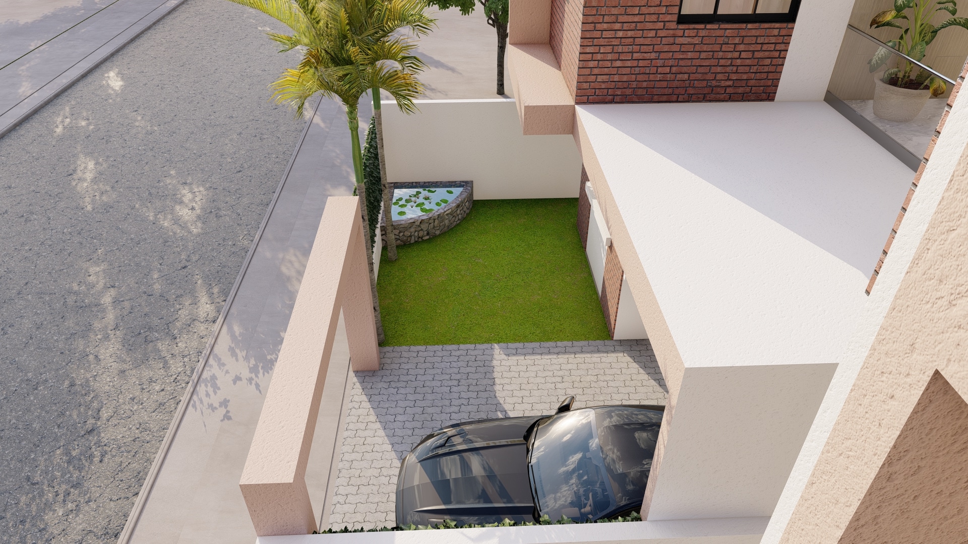 enterance of best villa home layout design by urban terrace east facing 30x60 sq ft