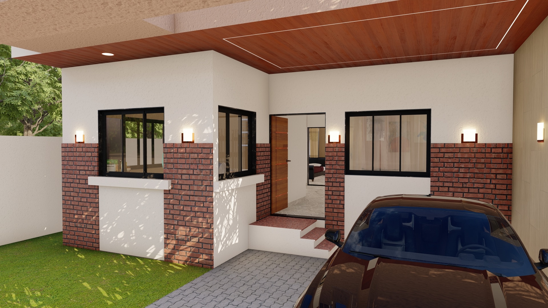 enterance porch of best villa home layout design by urban terrace east facing 1800 sq ft