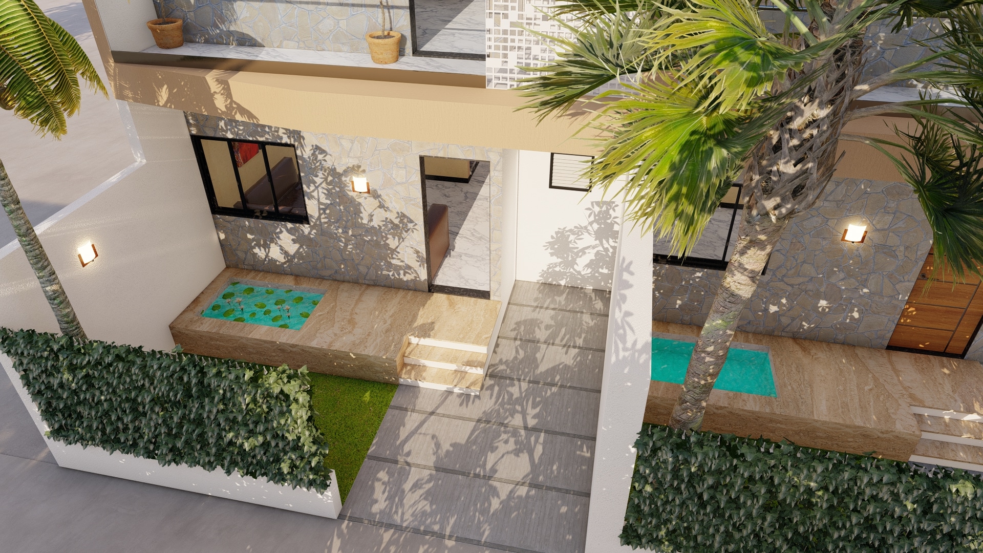 entrance of new duplex layout design north facing 1000 sq ft urban terrace