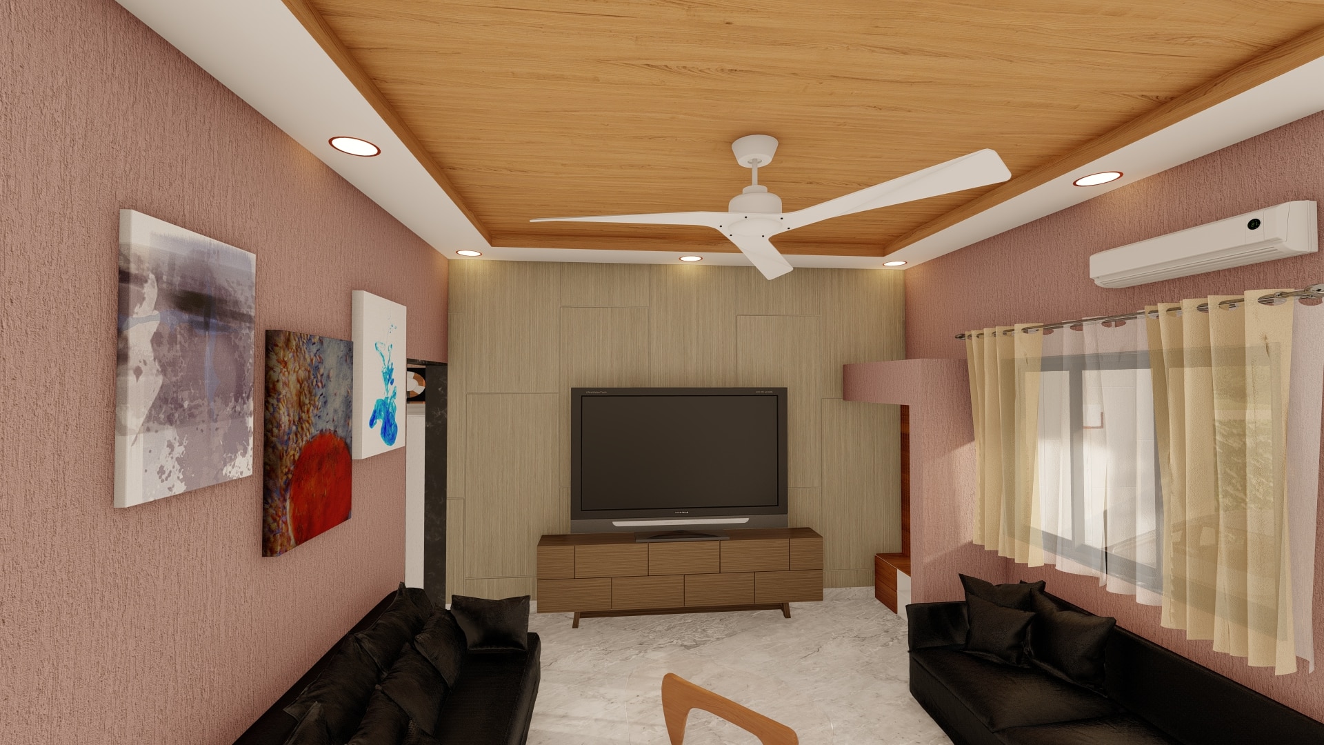 living room of best villa home layout design by urban terrace east facing 1800 sq ft