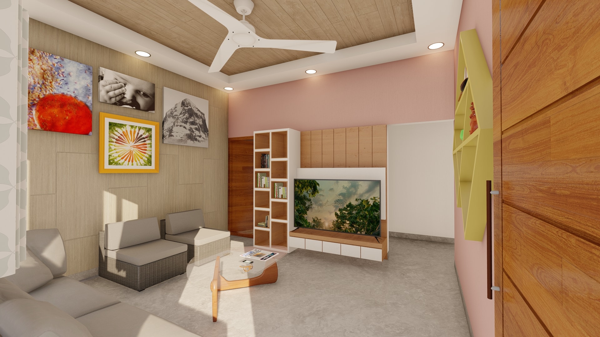 living room of new bungalow home design west by urban terrace 30x50 sq ft