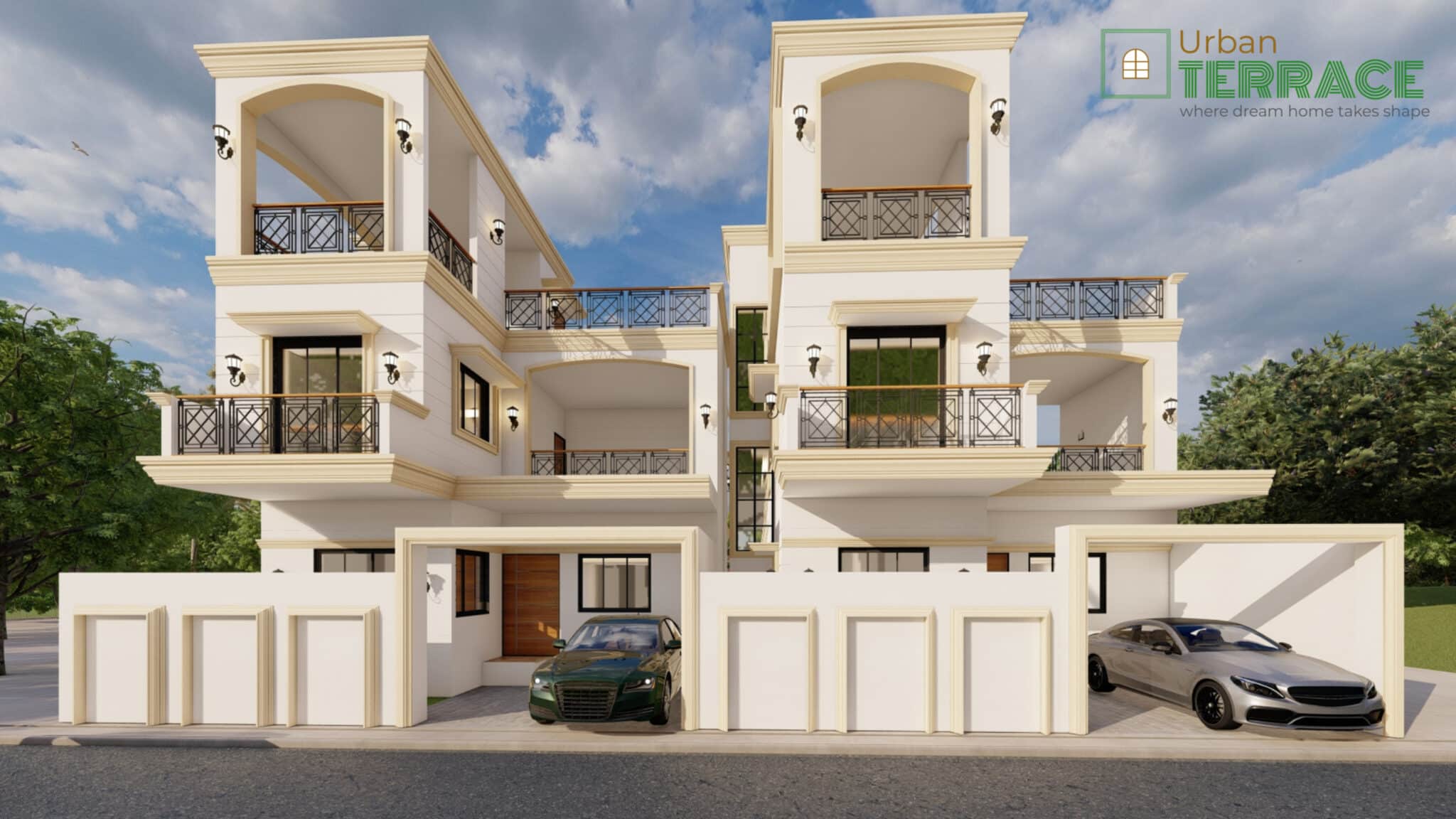 luxury bungalow home design 30x50 east facing by urban terrace indore front elevation
