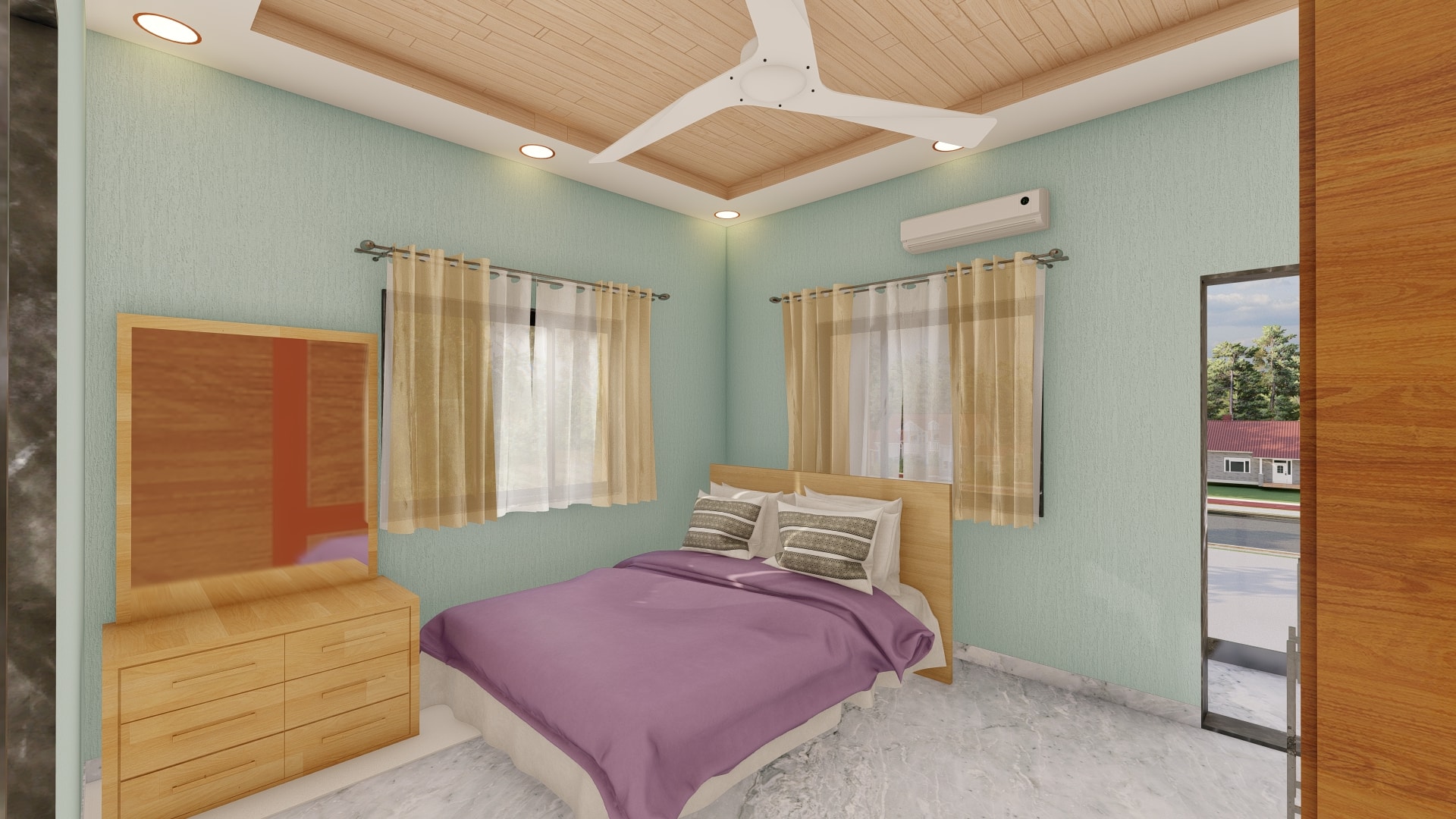 modern bungalow house layout bedroom by urban terrace east facing 1500 ft