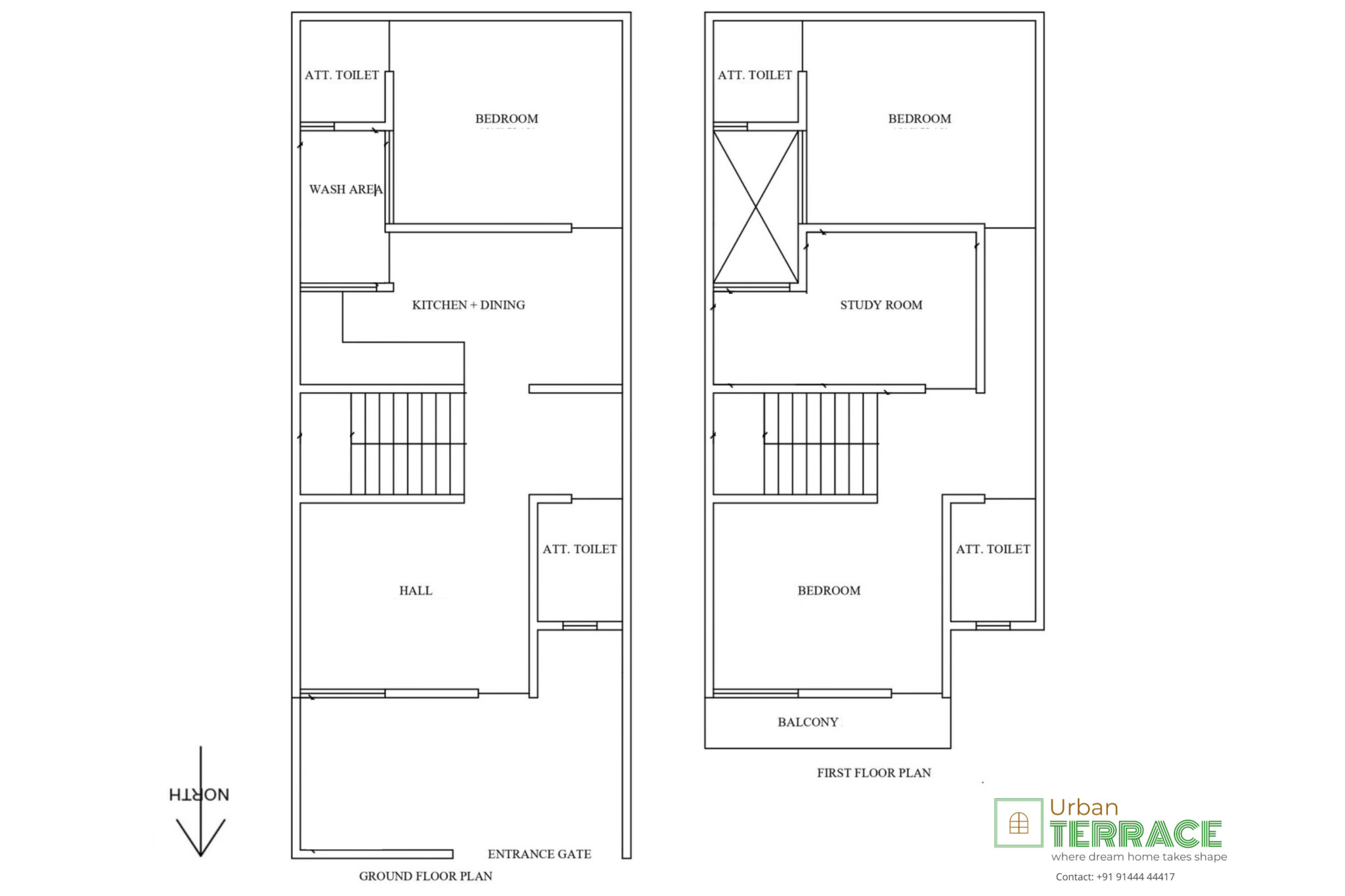 new duplex layout design 20x50 north by urban terrace indore