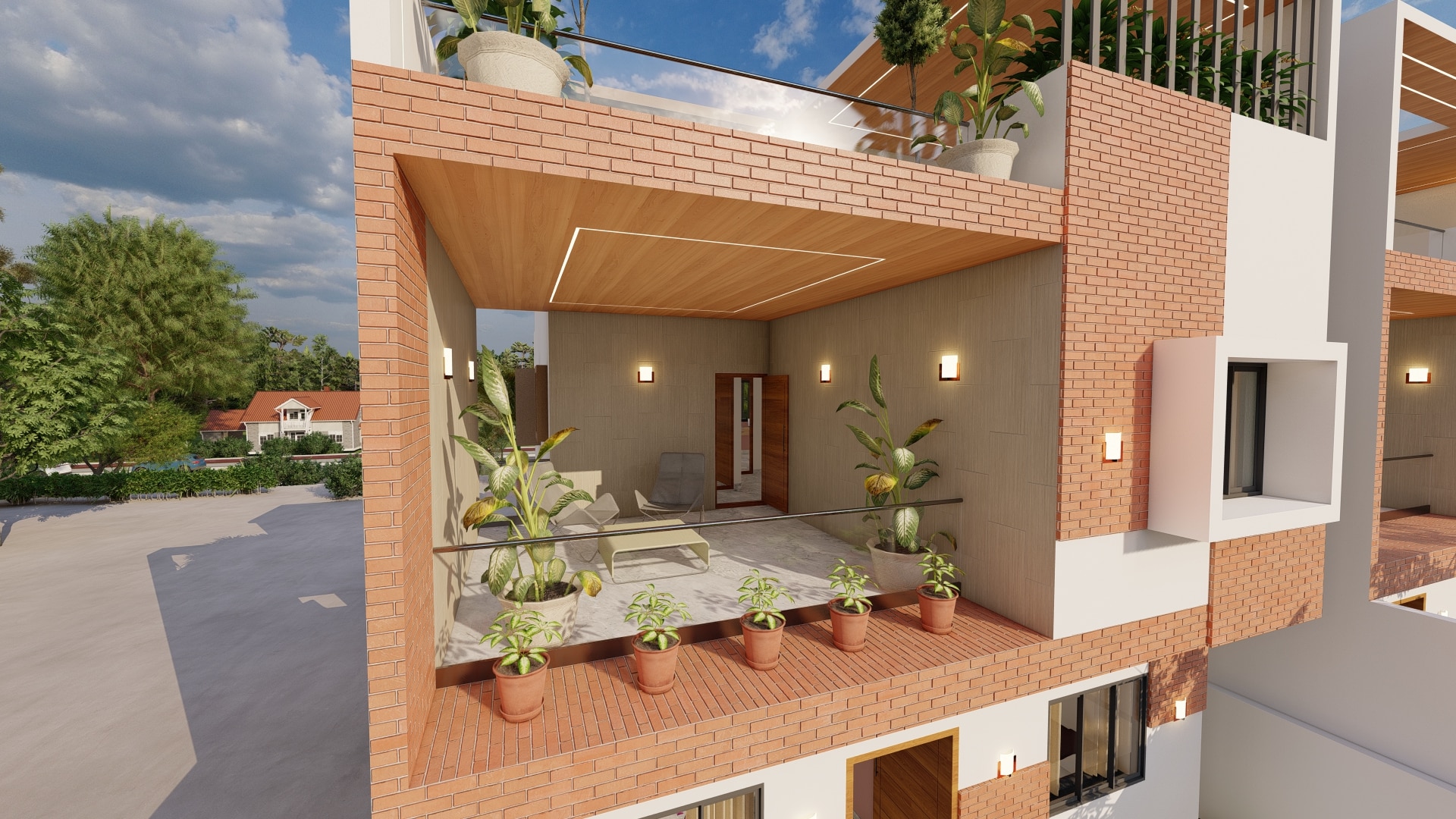 new villa construction floor plan elevation in closeup by urban terrace