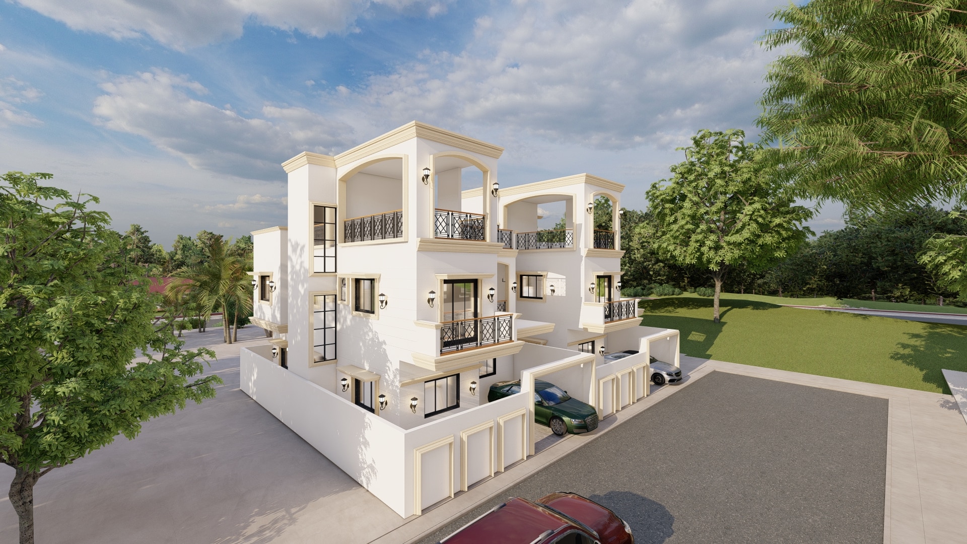 side elevation of luxury bungalow home design urban terrace east facing 30x50 sq