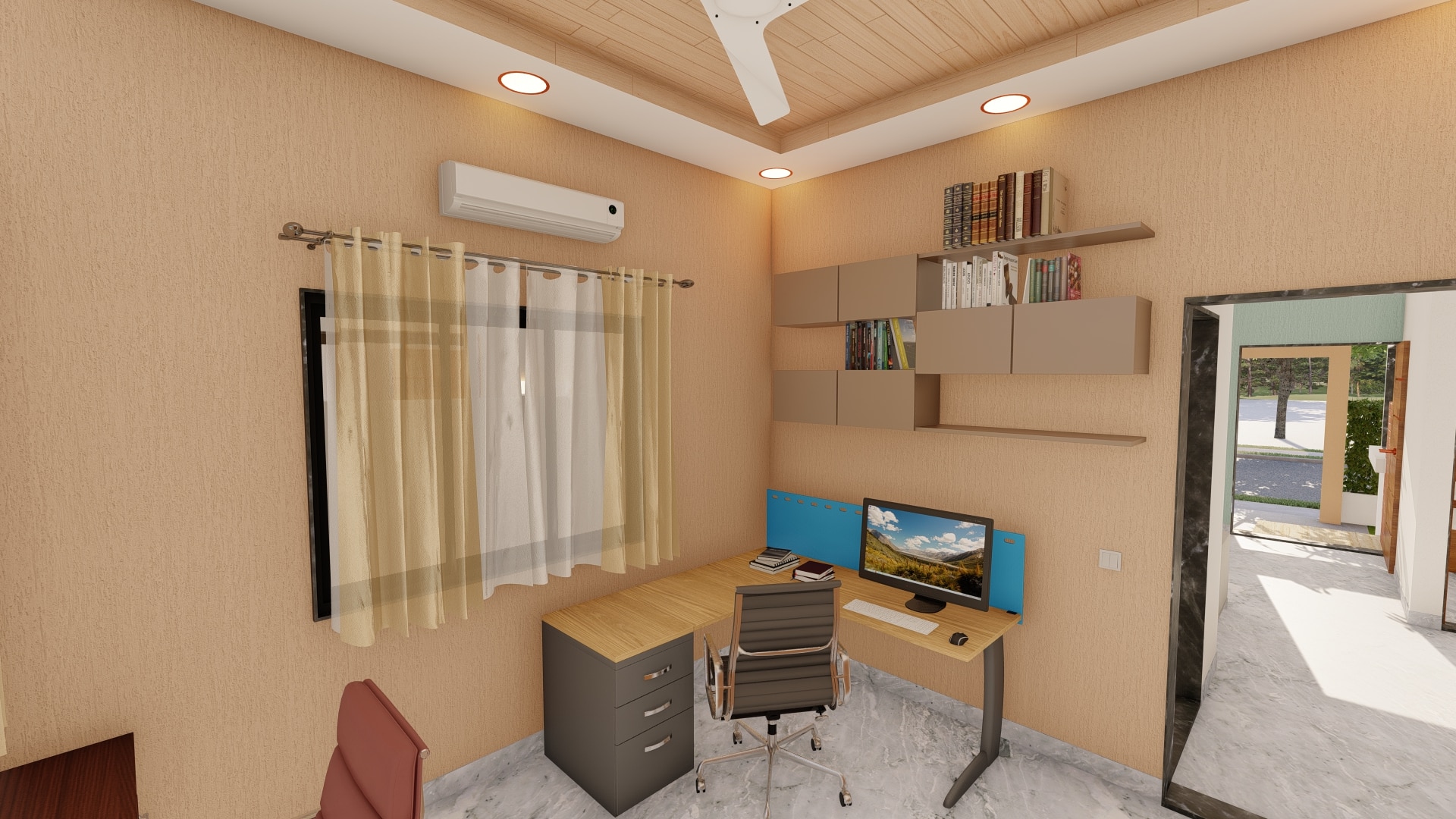 work from home office modern bungalow house layout by urban terrace east facing 1500 ft