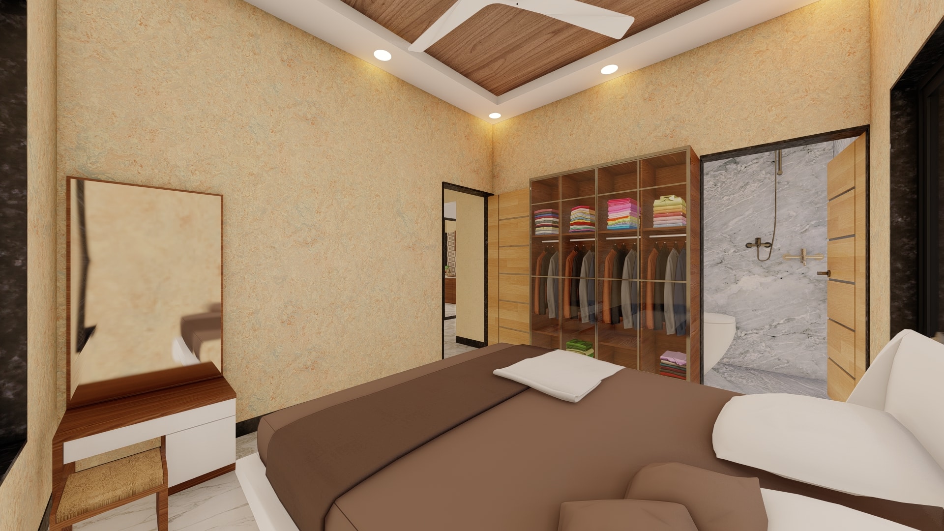 1st bedroom with attached toilet countryside leisure home by urban terrace