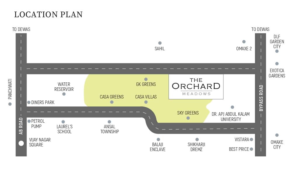 the orchard meadows location plan indore