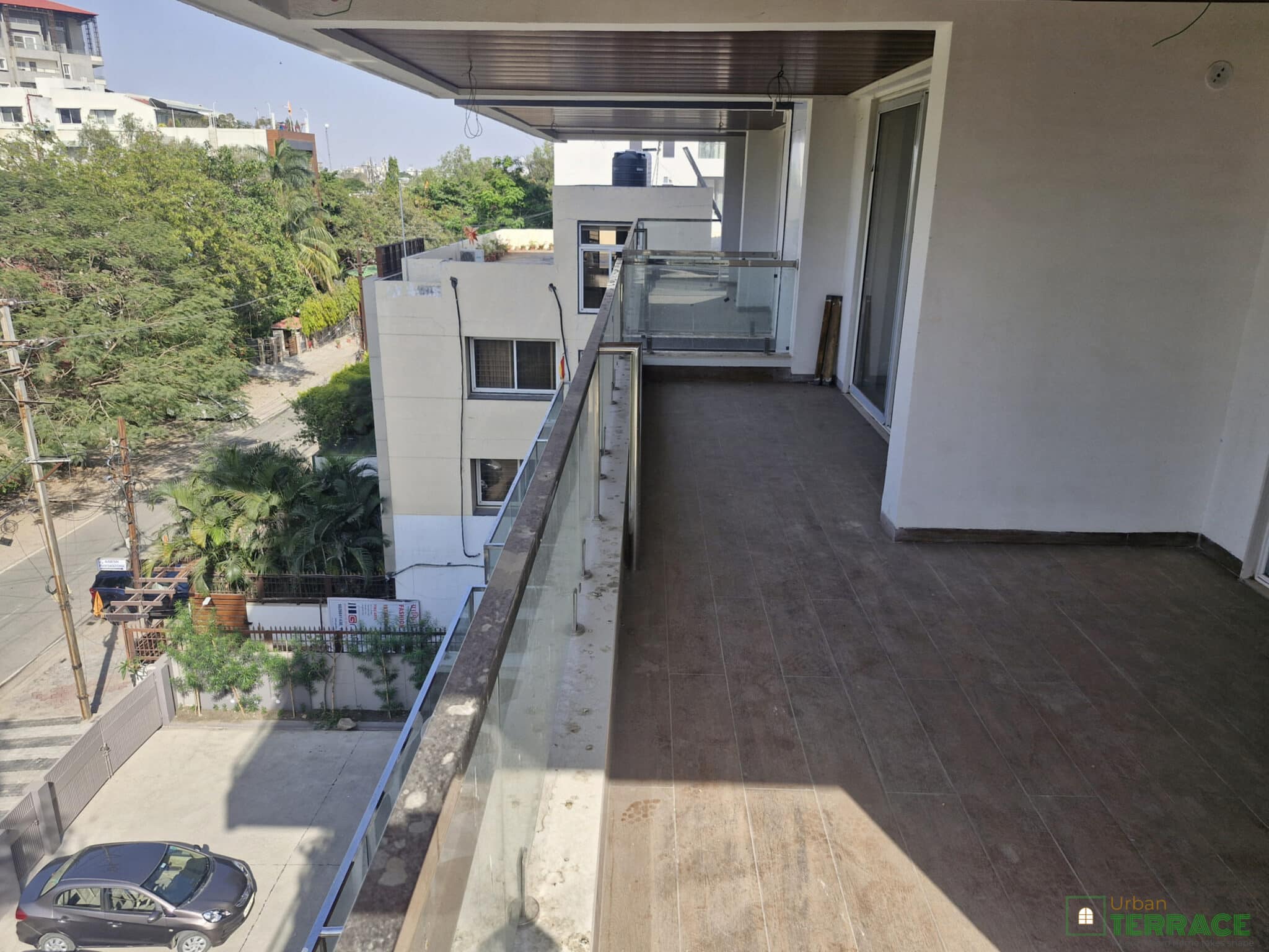 main balcony of 4bhk flat for sale at race course road by urban terrace